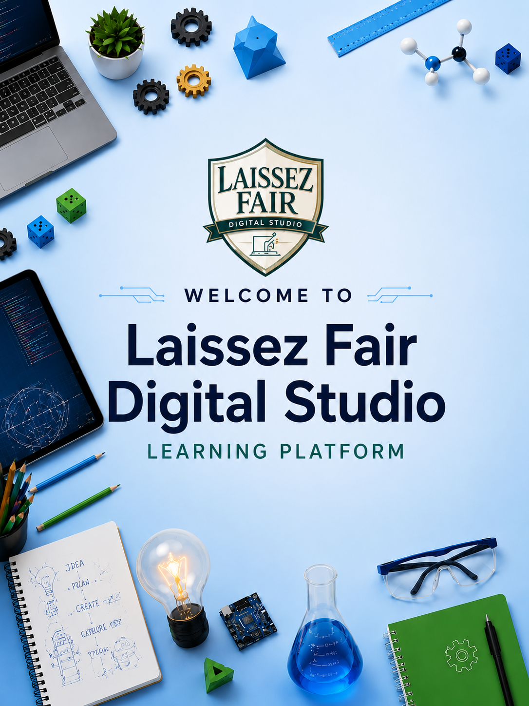 Laissez Fair Digital Studio Learning Platform welcome banner